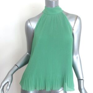 NWOT Veronica Beard Green Pleated Halter Top